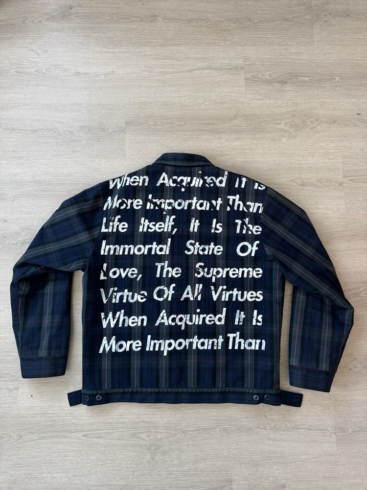Supreme x Junya Watanabe x Commes Des Garcons plaid work jacket sz L green/blue