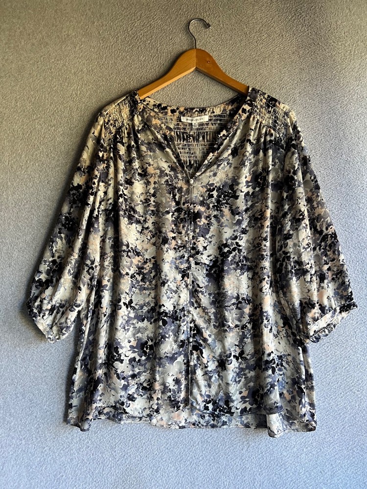 Rose & Olive Anthropologie Blouse 1X Womens Boho Peasant Hippie Cottagecore