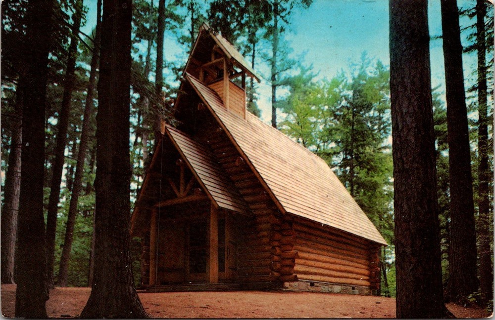 Dr Jim Stamps Postcard Chapel In Hartwick Pines State Park Grayling Michigan