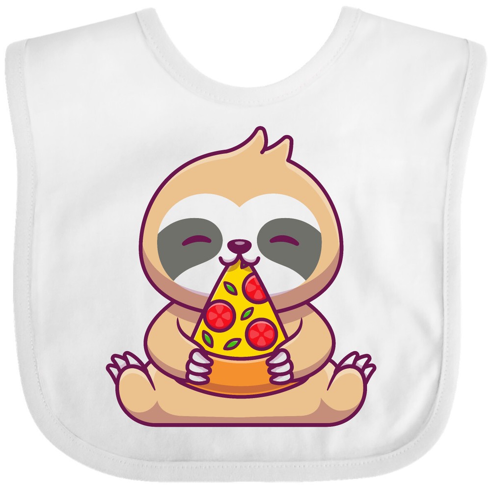 Inktastic Sloth Pizza Baby Bib Pepperoni Cute Clothing Infant