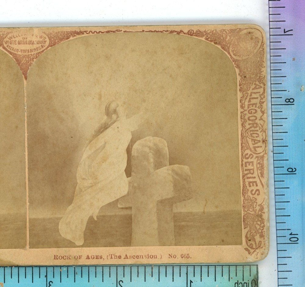 The Ascension Rock of Ages F.G. Weller Early Genre Stereoview