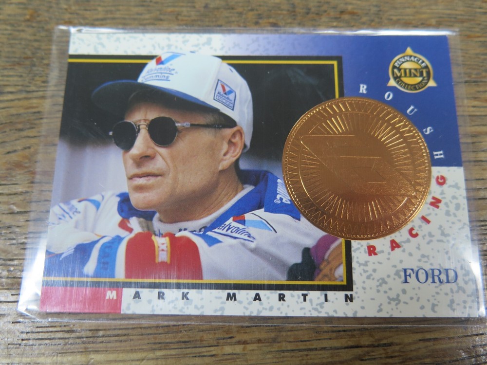 1998 Pinnacle Mint Promo Mark Martin #2 HOF Nascar Racing + coin