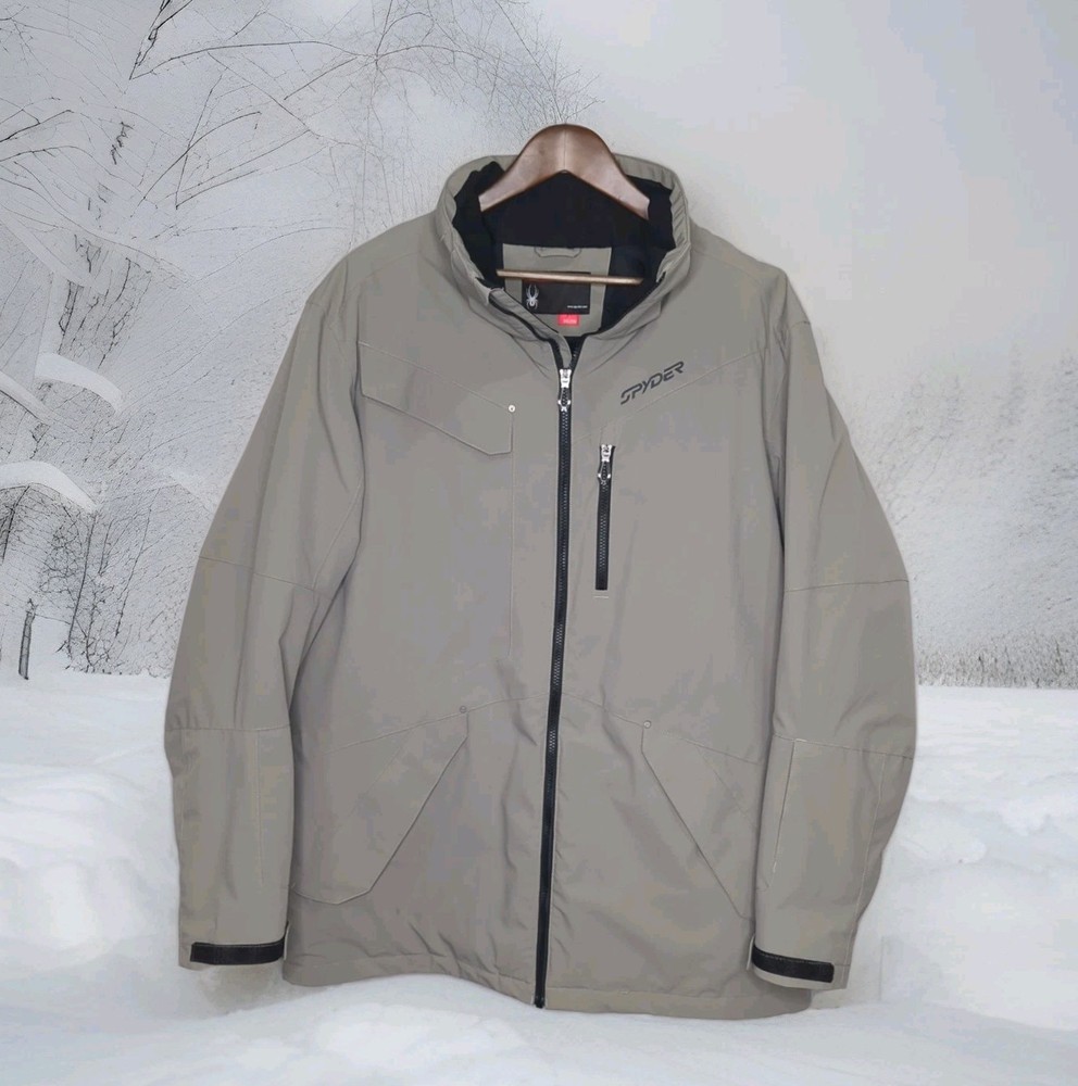 SPYDER DEFENDER INSULATED SKI JACKET SNOWBOARD WINTER COAT MENS XXL 2XL LT GRAY