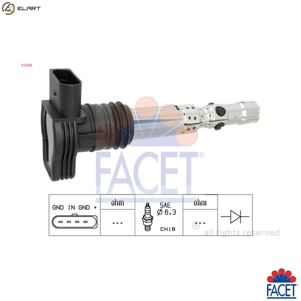 IGNITION COIL 9.6329 FOR SKODA OCTAVIA/Combi SUPERB VW NEW/BEETLE/Convertible