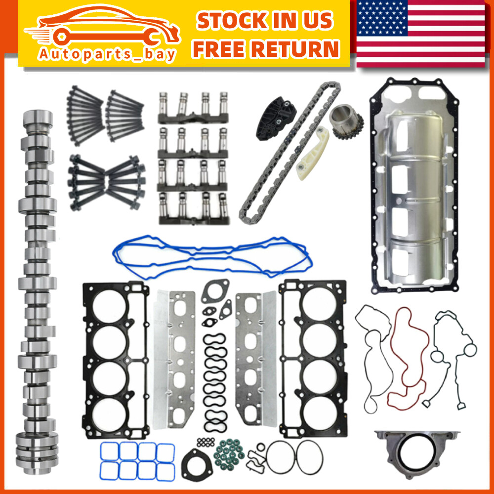 Performance Camshaft MDS Lifters Gaskets Oil Pan Chain Kit for 09-19 Ram 1500 5.7L Hemi V8