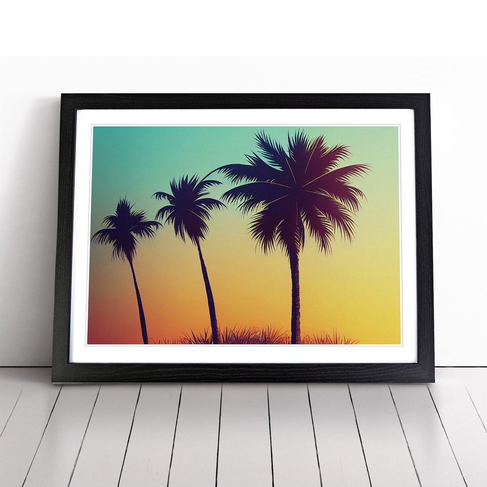 Fine Palm Trees Wall Art Print Framed Canvas Picture Poster Decor Living Room