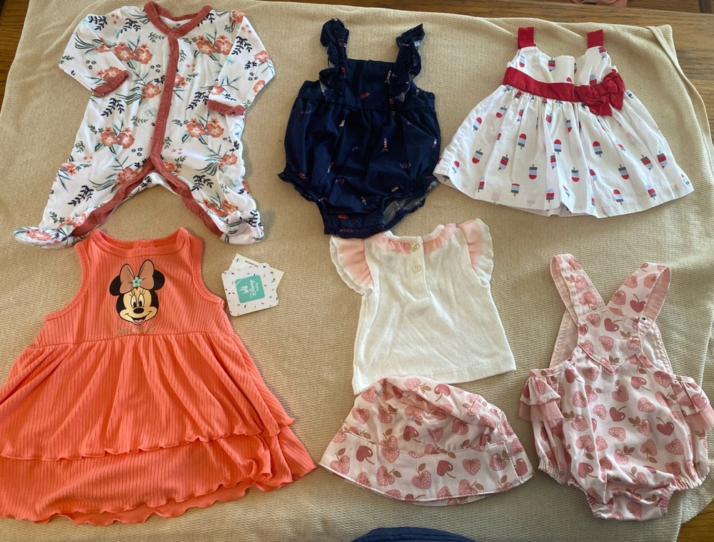 Baby Girl, Clothing Size 3 Months,  dress pj’s overall  Assorted 7 Pc