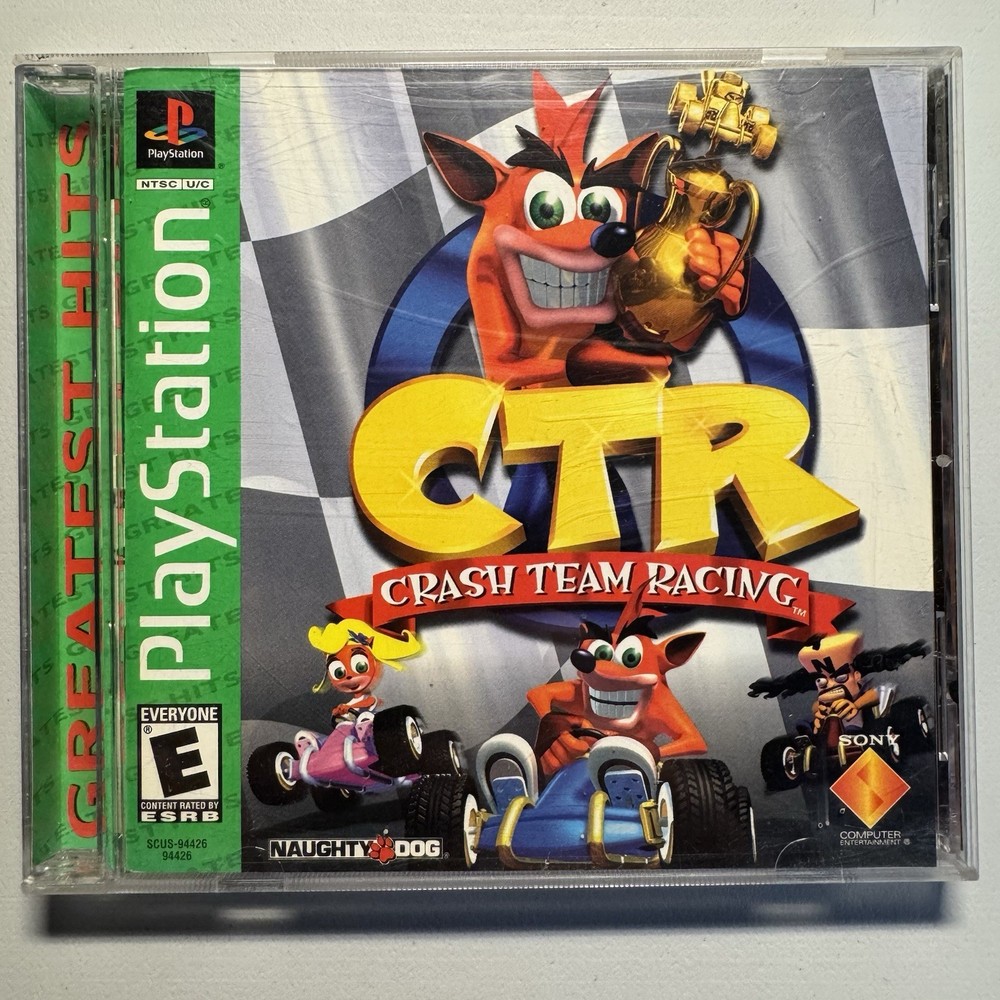 CTR Crash Team Racing Sony PlayStation PS1 Greatest Hits 1999 Disc Manual