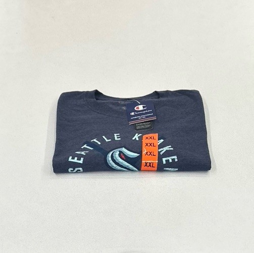 Champion Men's Authentic Athleticwear Short Sleeve Shirt, Blue, Size 2XL