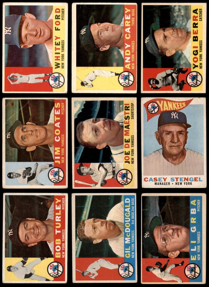 1960 Topps Yankees Pennant Team Set No Mantle 2.5 GD+ #6910077  