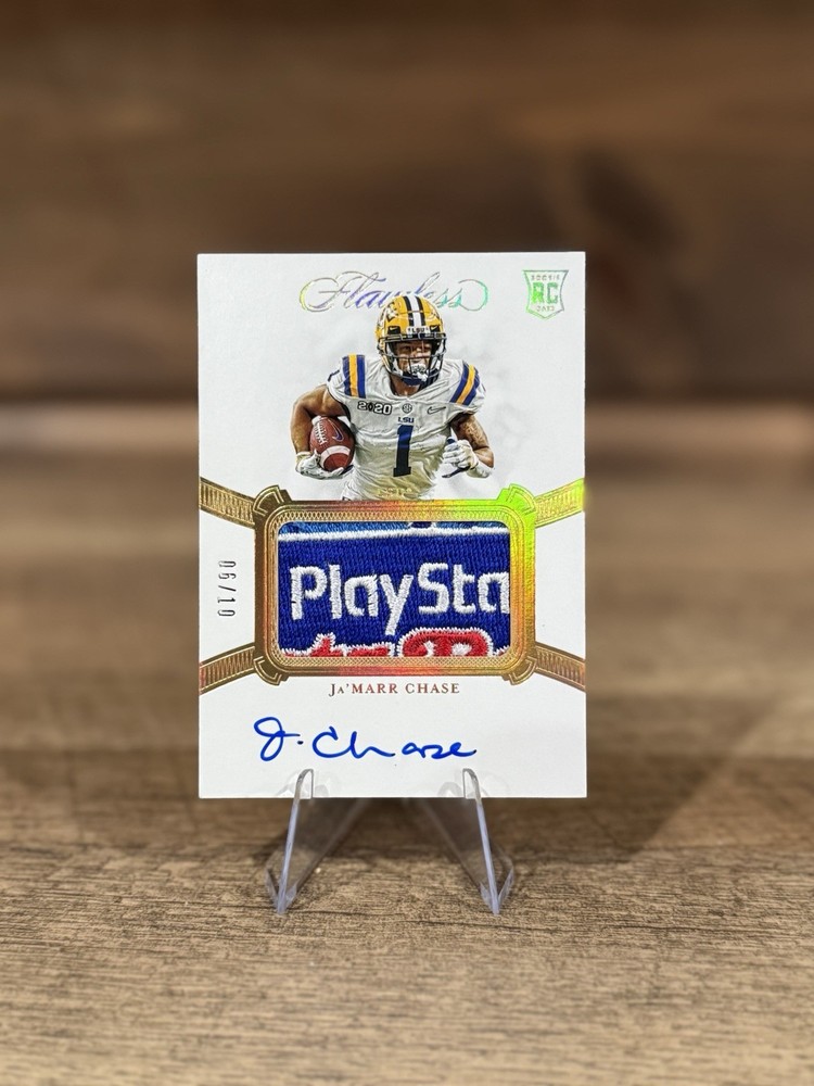 2021 Flawless Collegiate Rookie Patch Auto Gold /10 Ja’marr Chase 🔥🔥