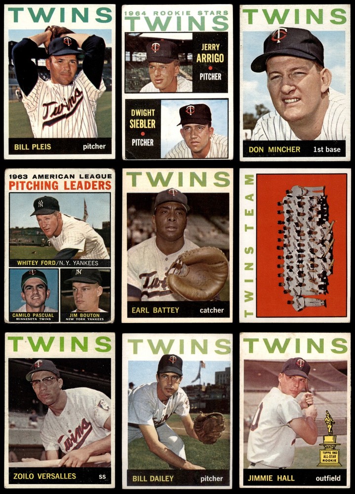 1964 Topps Minnesota Twins Near Team Set 2.5 - GD+ 7282566 (18 / 36 cards)