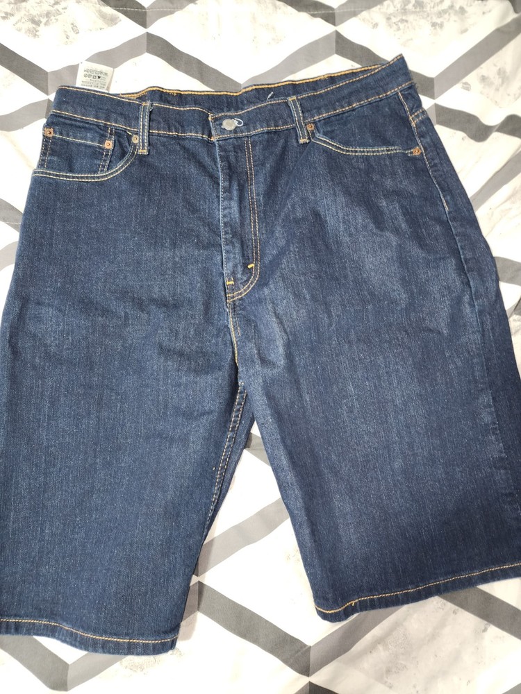 Levi Strauss & Co. 569 Men's Denim Shorts Blue Dark Wash Flat Front 5-Pocket