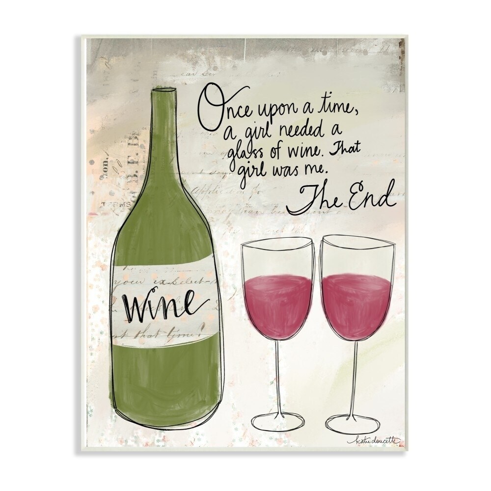 Stupell Once Upon a Wine Red Wine Glasses Story Typography,  12 x 18