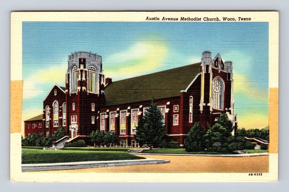 Waco TX-Texas Austin Avenue Methodist Church Vintage Postcard