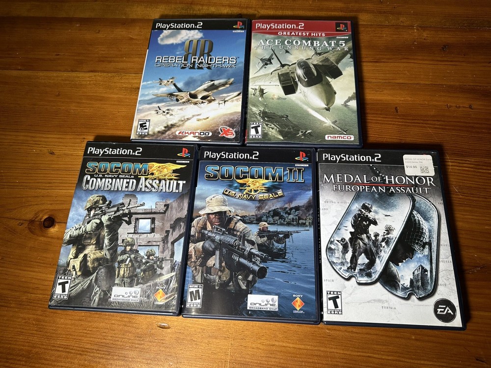 Top PS2 Game Bundle: Ace Combat 5, SOCOM II, Medal of Honor & More - Complete Set-image