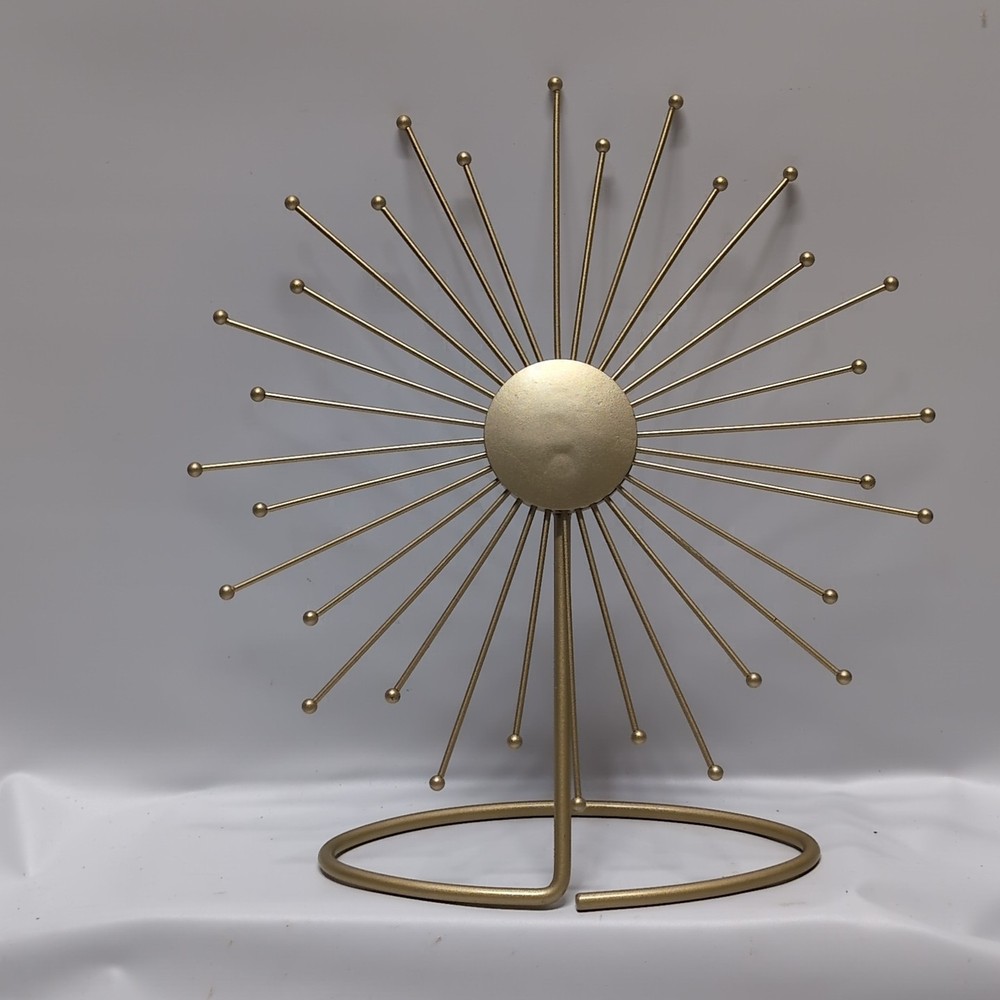 Starburst Art Deco Modern Sculpture Desk Decor with Metallic Accents  