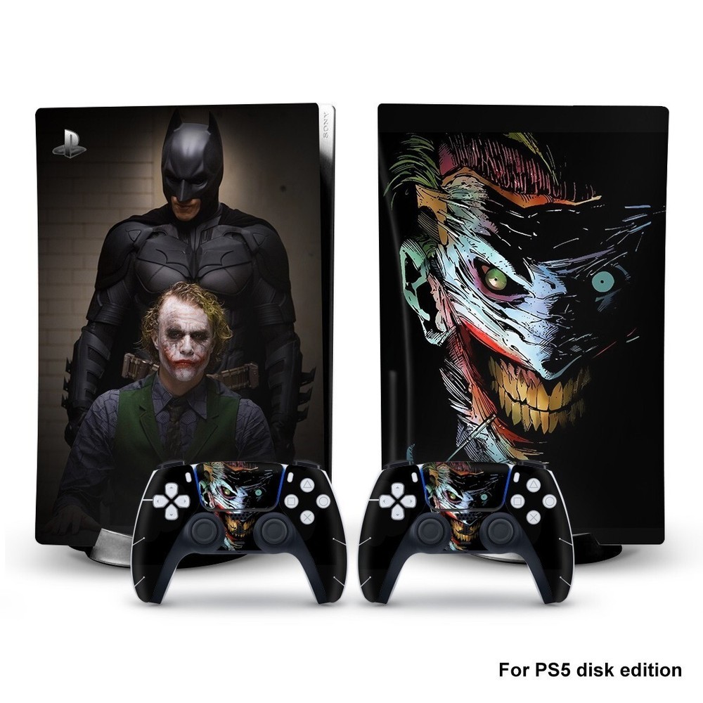 Skin Sticker Wrap PS5 Disk Console Controller Decal Joker and Bat PlayStation 5