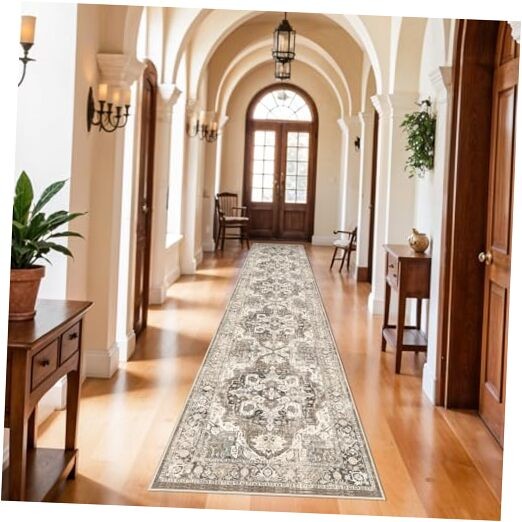 Soft Non-Slip Kitchen Runner Rug with Rubber Backing for Hallways