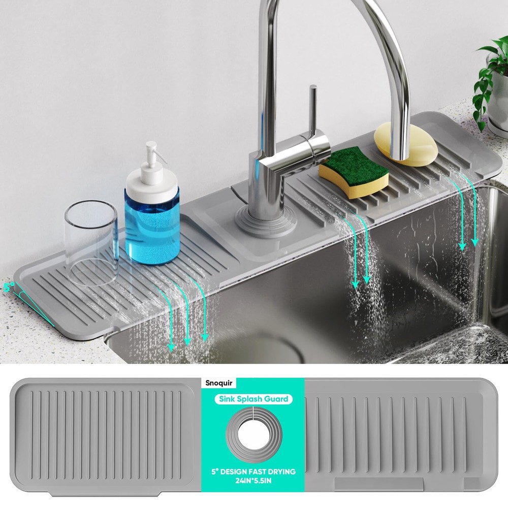 Protector Contra Salpicaduras De 24 Pulgadas Silicona Para Fregadero De Cocina