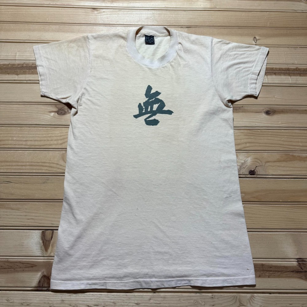 Vintage 70s 80s Japanese Kanji Slang Calligraphy Single Stitch T-Shirt - Size XS
