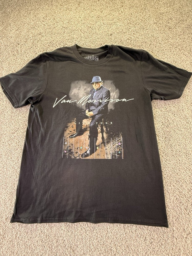 New Van Morrison T Shirt Size Large Black Short Sleeve