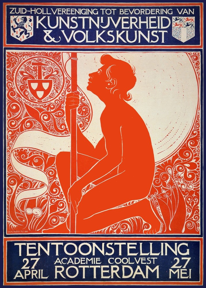 Kunstn 'Jverheid & Volkskunst, Craft Decor Poster. Home Graphic Art Design. 4094