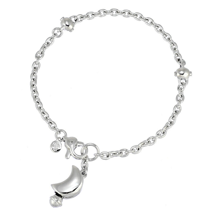 Y0713 Tiffany Crescent Moon Bracelet Sterling Silver 925 Chain Jewelry Used