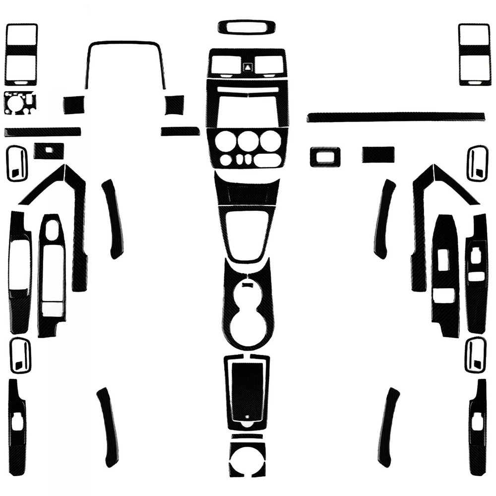 60Pcs Glossy Piano Black Kits Full Interior Trim Sticker For Hummer H3 2006-2010