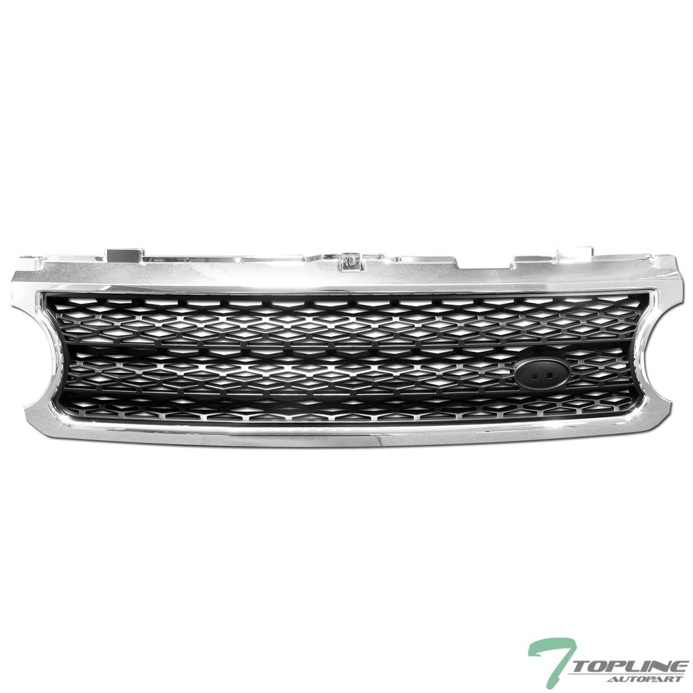Topline For 2006-2009 Range Rover Honeycomb Mesh Front Bumper Grille -Chrome/Blk