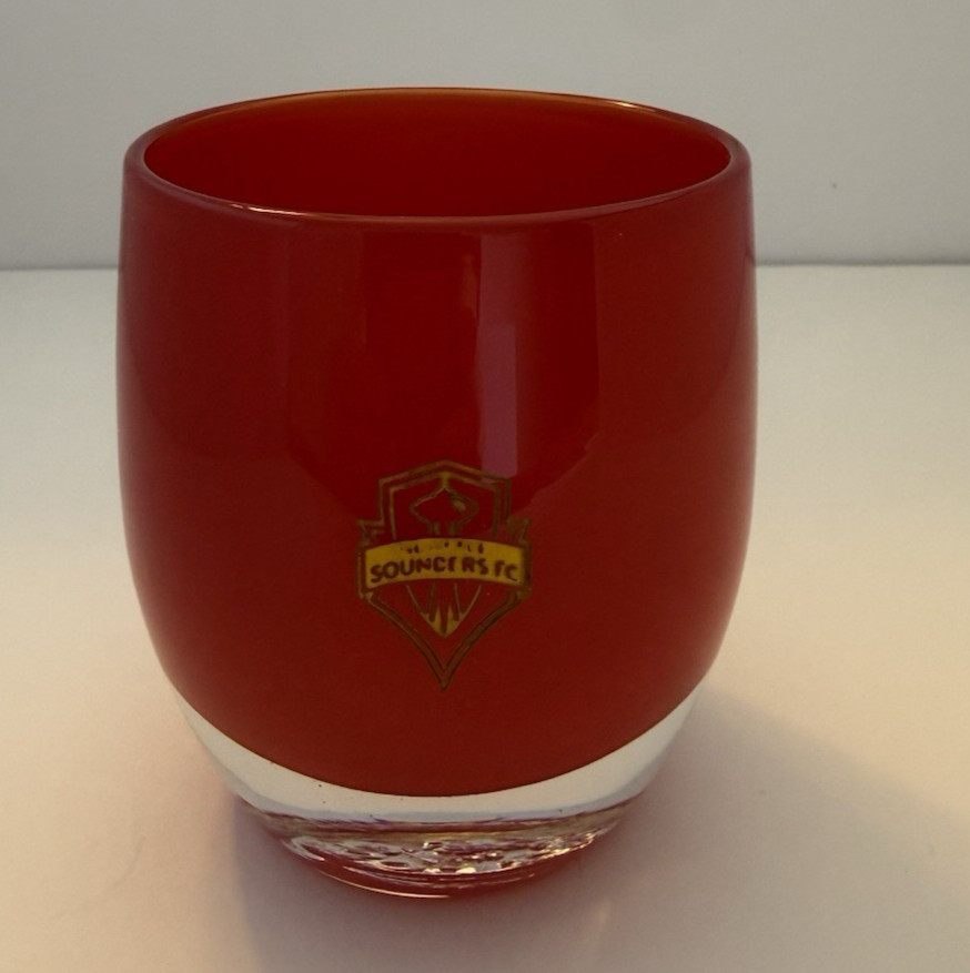 Glassybaby Seattle Sounders FC Red Votive Candle Holder Hand Blown