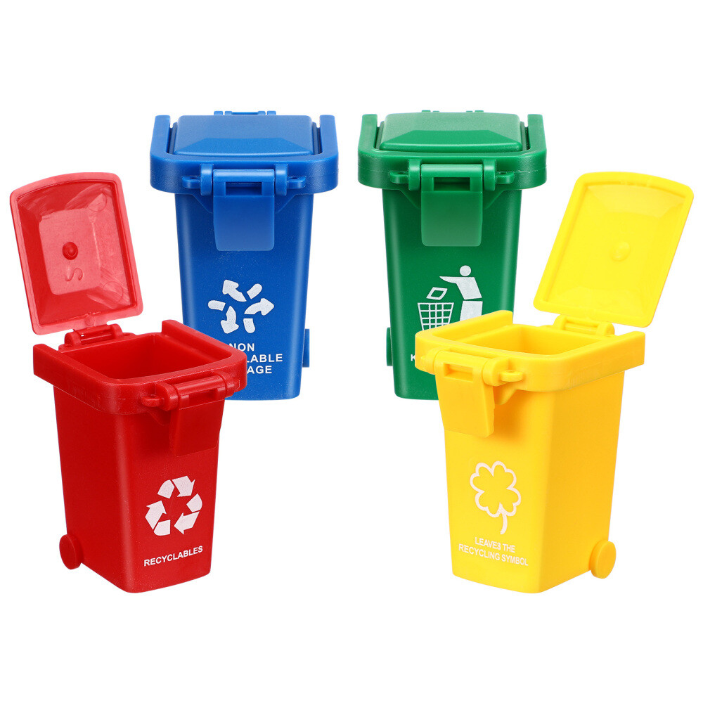 4 Pcs Miniature Garbage Can Trash Cognitive Skills Toy Toddler Child