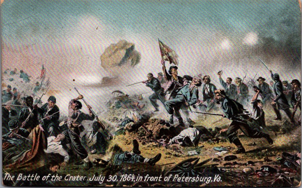 Battle of the Crater Petersburg VA Civil War Postcard Hugh C Leighton Co.