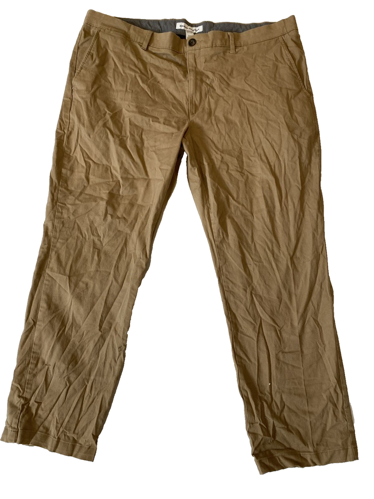 Amazon Essentials Classic Twill Flat Front Pants Brown Size 42W x 30L