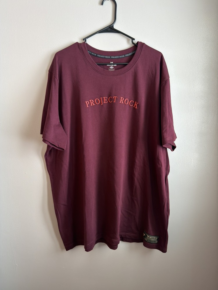 Under Armour Project Rock Men's Maroon Shirt, SIze 2XL