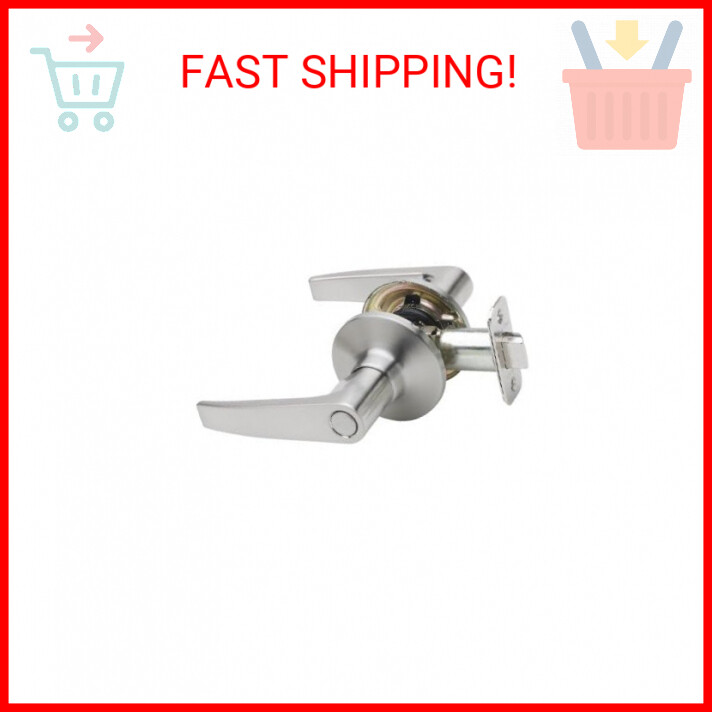 Copper Creek DL1231SS Daley Push Button Privacy Door Lever, Satin Stainless