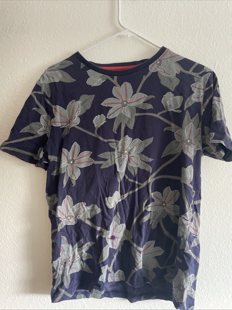 Floral Pattern Navy T-Shirt for Men