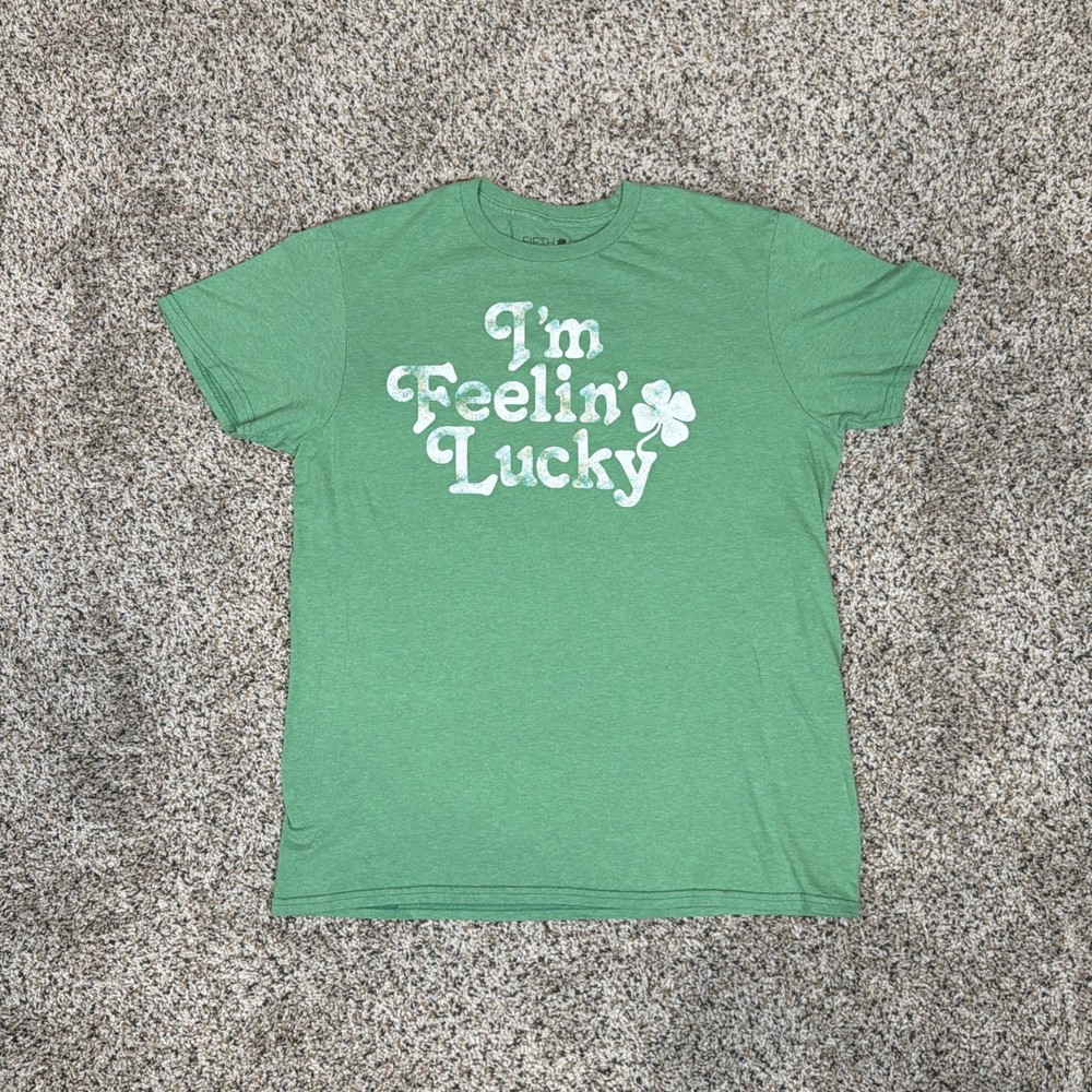 I'm Feeling Lucky St Patrick's Green Short Sleeve Cotton Blend T-Shirt Men's M