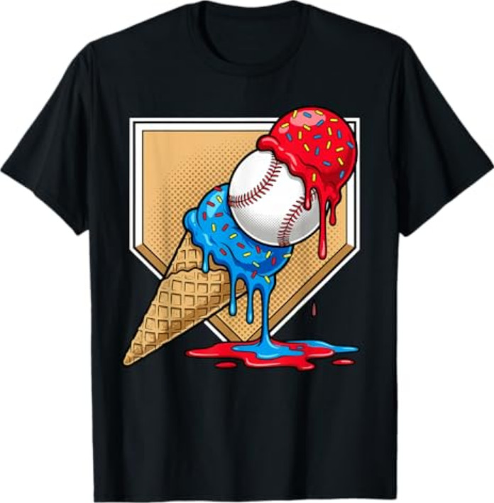 Baseball Drip Ice Cream Apparel Drip Baseball T-Shirt