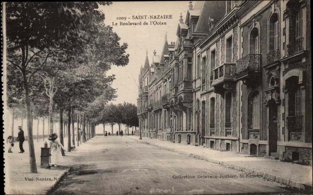 Boulevard de l'Ocean Saint-Nazaire Loire-Atlantique France vintage postcard s923