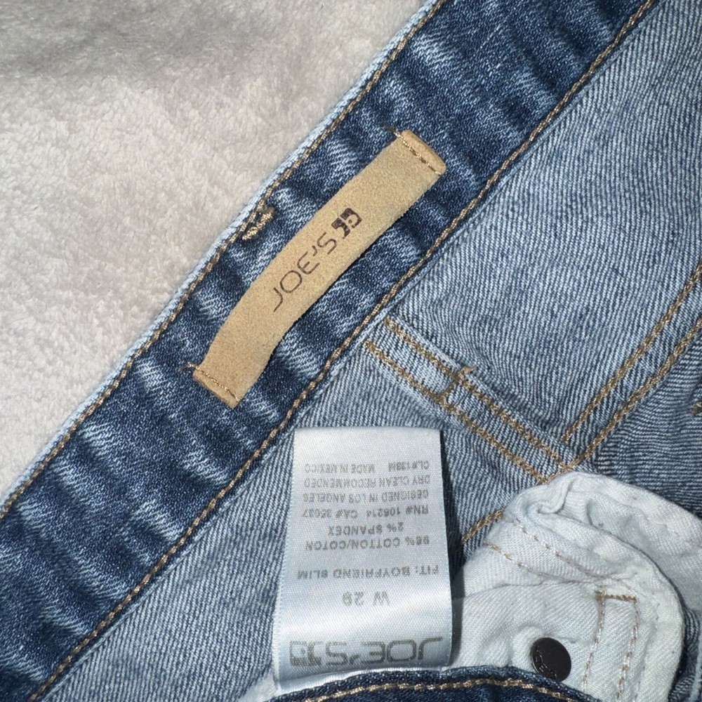 Joe's Jeans Womens Size 29 Boyfriend Slim Crop Stretch Distressed Denim Mid Rise