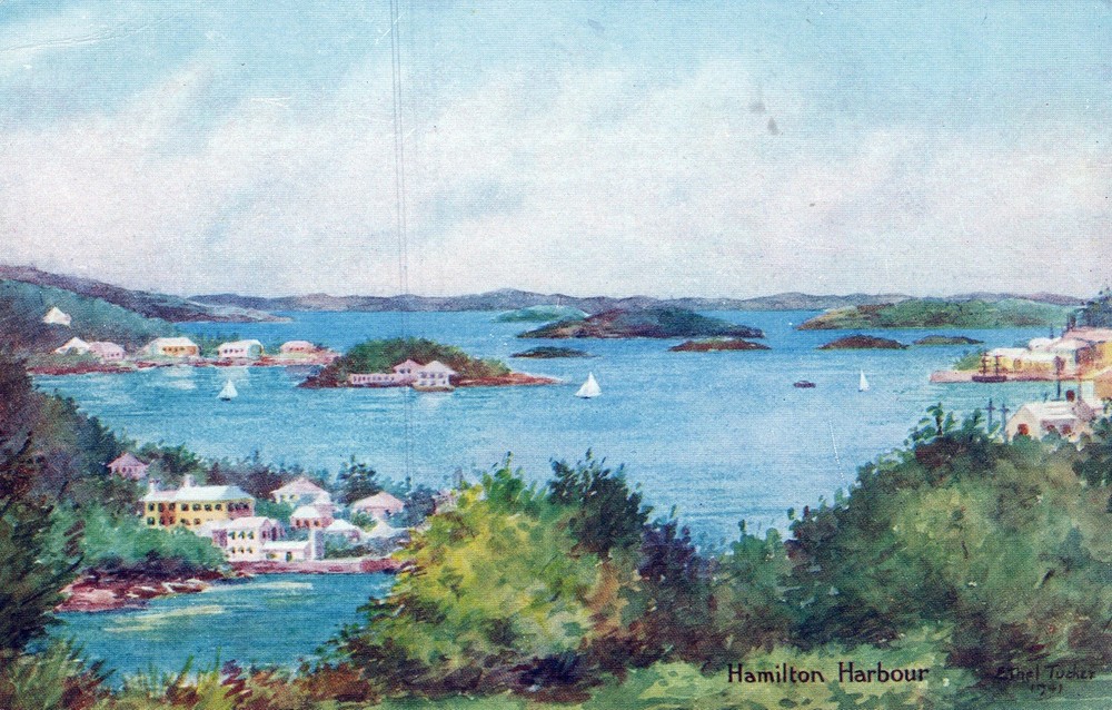 Hamilton Harbor, Bermuda Vintage 1960’s Postcard