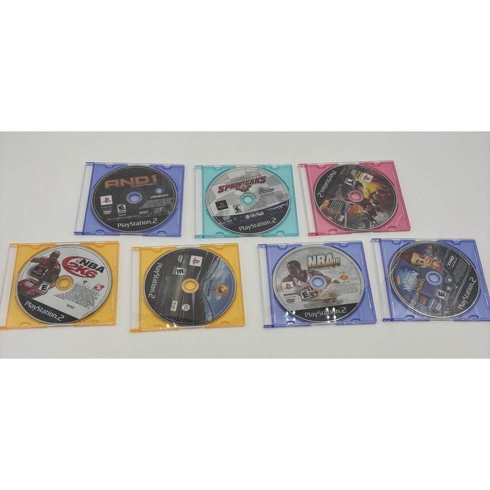 Sony PlayStation 2 PS2 Game Lot of 7 NBA 2K6 AND1 Jimmy Neutron Good Bundle