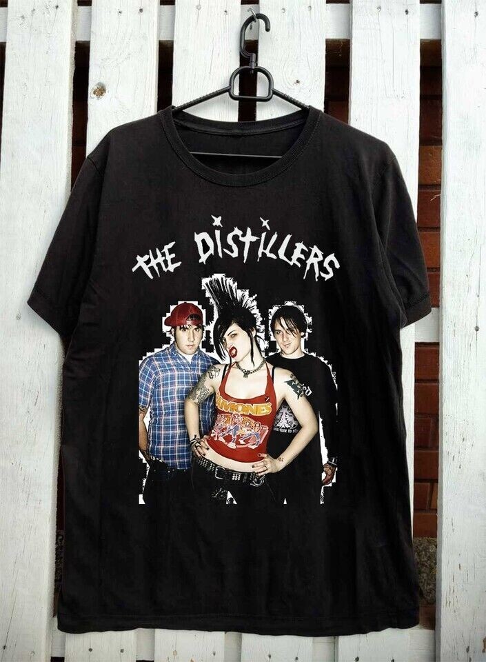Vtg THE DISTILLERS band For Fans Cotton Black All Size T Shirt MC333