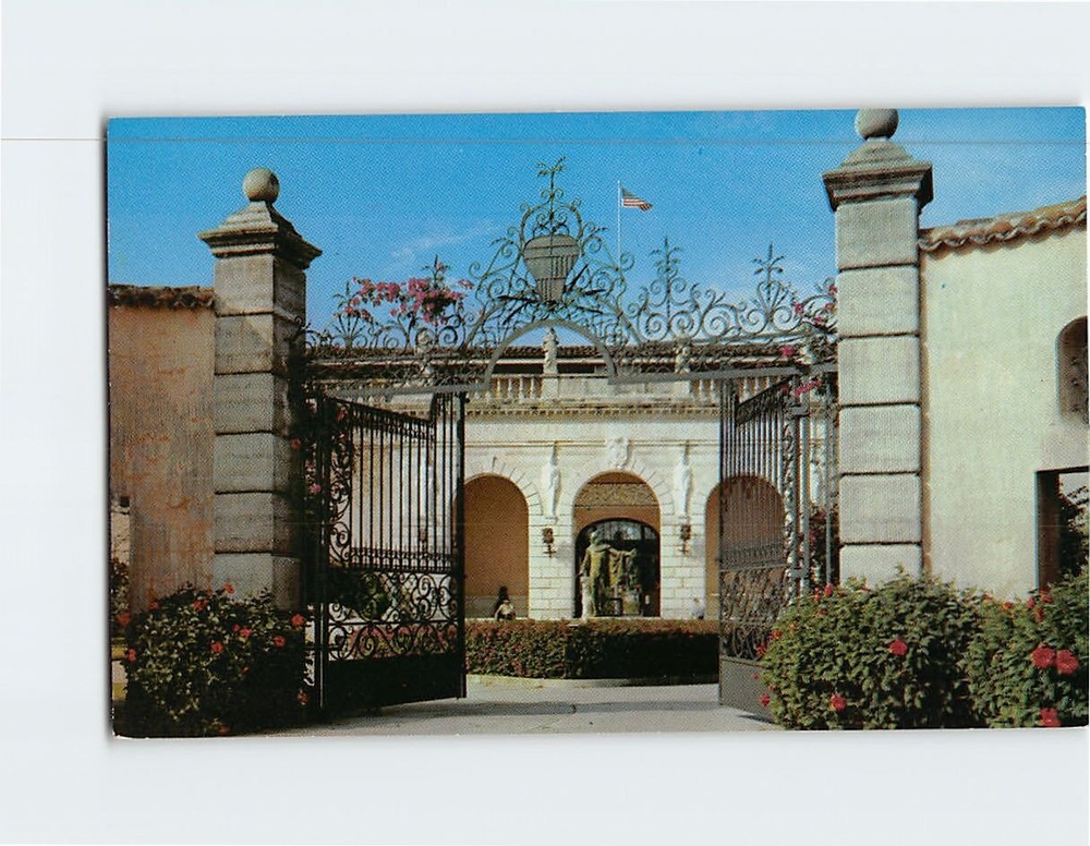 Postcard Entrance John & Mabel Ringling Art Museum Sarasota Florida USA