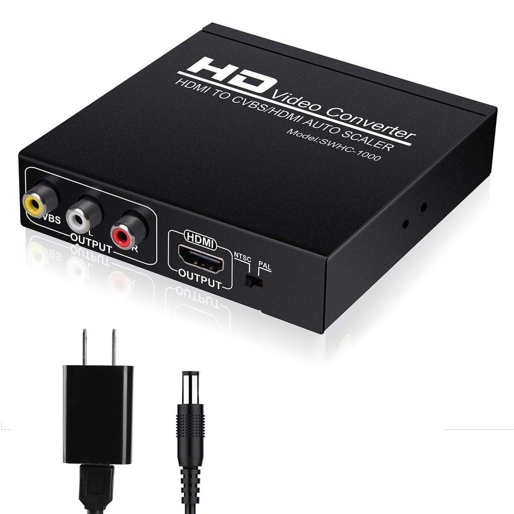 HDMI to RCA and HDMI Adapter Converter, 3RCA CVBS AV Composite Video Audio Ad...