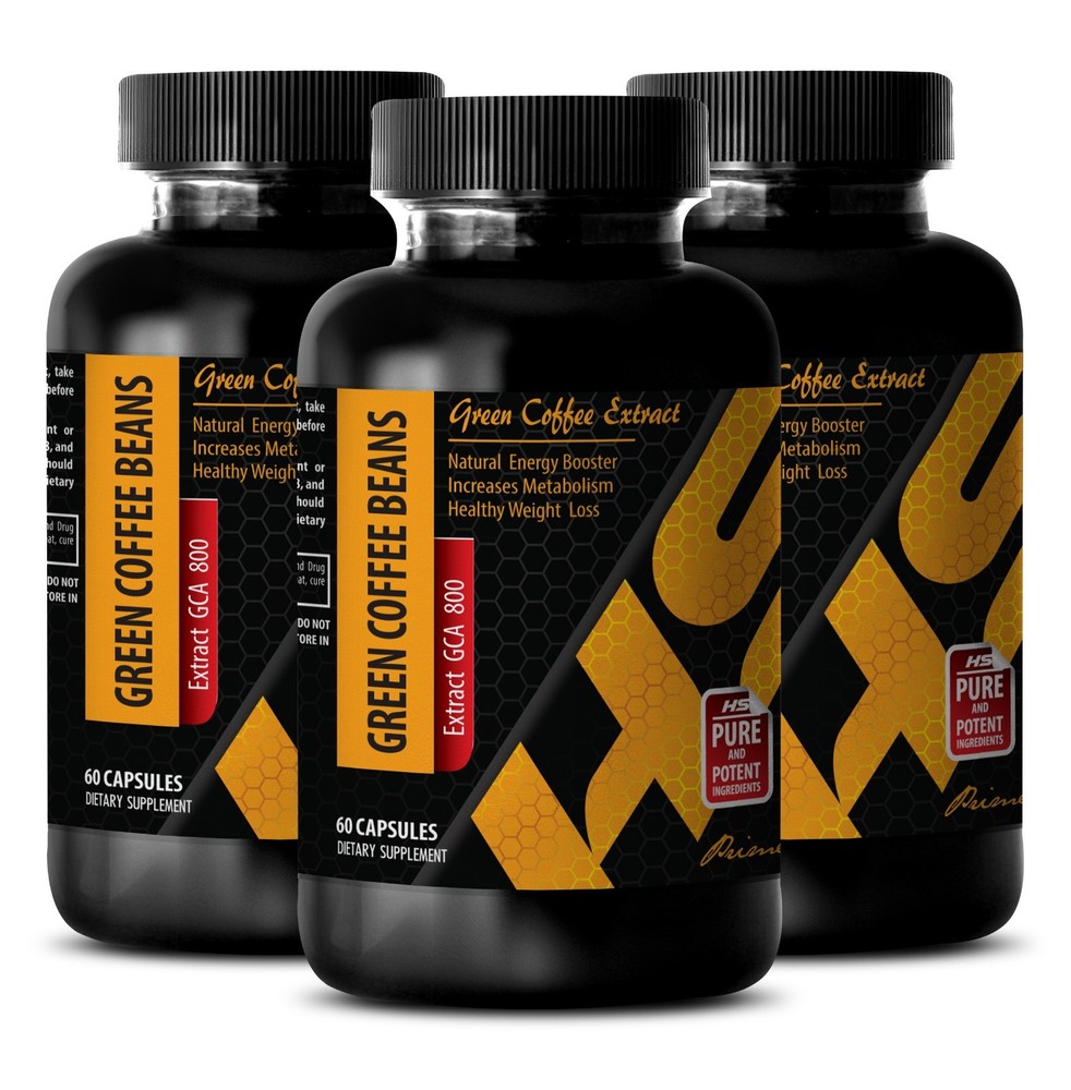 weight loss pills - GREEN COFFEE EXTRACT GCA 800mg - antioxidant formula - 3 Bot