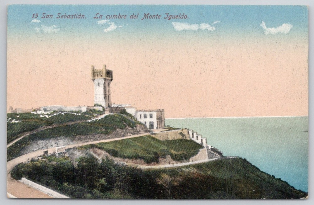 San Sebastián Spain Monte Igueldo Tower Vintage Spanish Postcard