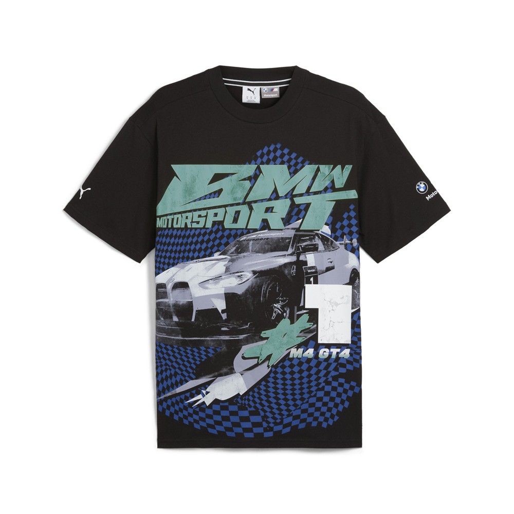 PUMA Bmw M Motorsport  Graphic Crew Neck Short Sleeve T-Shirt Mens Black Casual