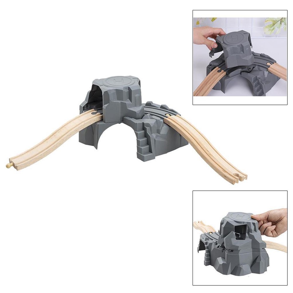 Simulation Train Cave Tunnel Train Railway Track Accessories Building Rail